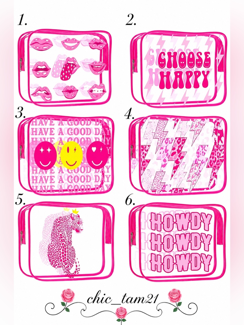 Pink Accessories Pouch - Choose Yours!